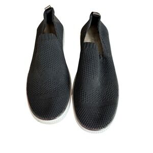 Vintage 7 Eight Black Knit Slip On Women's 8M Comfort Casual Platform Sneakers